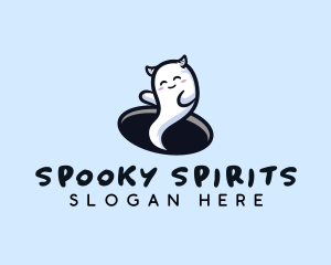 Spooky Cute Ghost logo design