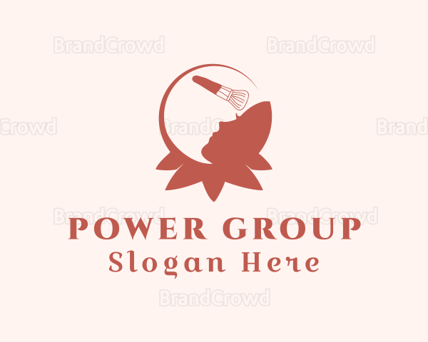 Woman Powder Brush Logo