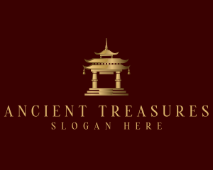 Chinese Temple Architecture logo design