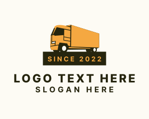 Trucker - Shipping Box Truck logo design