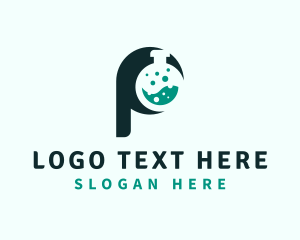 Biotechnology - Laboratory Flask Letter P logo design