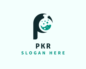 Laboratory Flask Letter P logo design