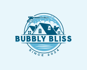 Clean Bubbles Pressure Washer logo design