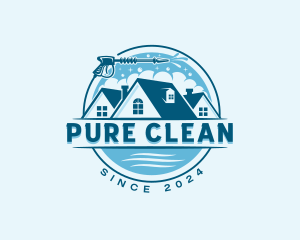 Clean Bubbles Pressure Washer logo design