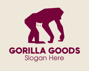 Maroon Gorilla & Cat logo design