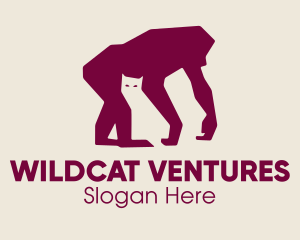 Maroon Gorilla & Cat logo design