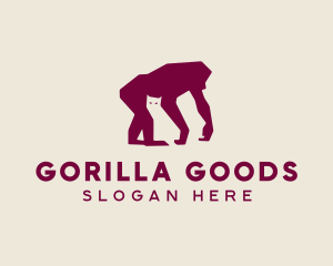 Maroon Gorilla & Cat logo design