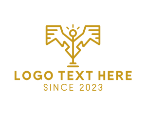 Minimalist - Eagle Statue Wings logo design