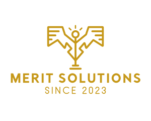 Merit - Eagle Statue Wings logo design