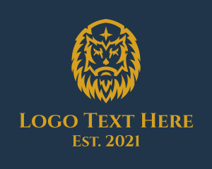 Viking - Golden Hairy Viking logo design