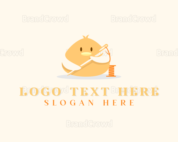 Cute Bird Needle Thread Logo