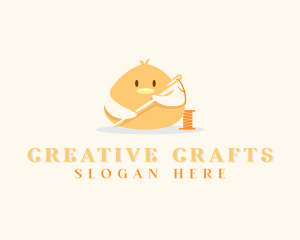 Crafts - Cute Bird Needle Thread logo design