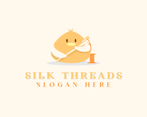 Cute Bird Needle Thread  logo design