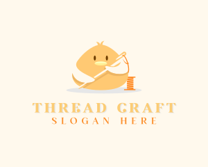 Cute Bird Needle Thread  logo design