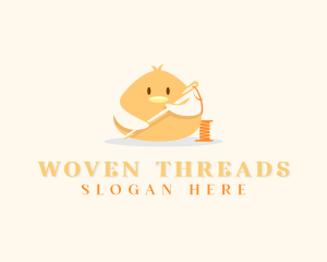 Cute Bird Needle Thread  logo design