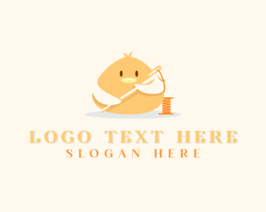 Thread - Cute Bird Needle Thread logo design