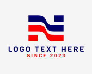 Freedom - Patriotic Flag Letter N logo design