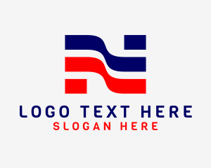 Patriotic Flag Letter N Logo