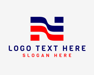 American - Patriotic Flag Letter N logo design
