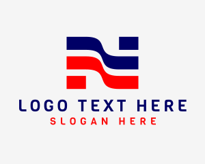 America - Patriotic Flag Letter N logo design