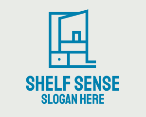 Shelf - Blue Shelf Storage logo design