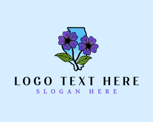 Map - Illinois Botanical Flower logo design