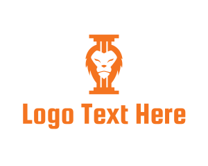 Land Developer - Lion Pillar Column logo design