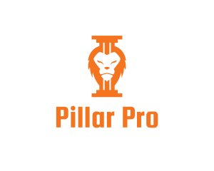 Lion Pillar Column logo design