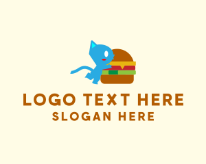 Hamburger - Cat Burger Monster logo design