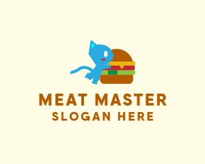 Cat Burger Monster logo design