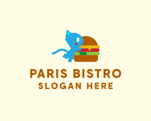 Cat Burger Monster logo design