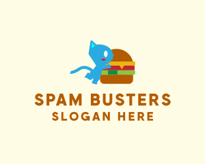 Spam - Cat Burger Monster logo design