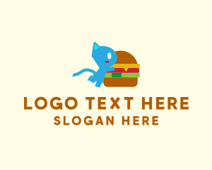 Fast Food - Cat Burger Monster logo design
