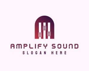 Sound Equalizer Letter A logo design