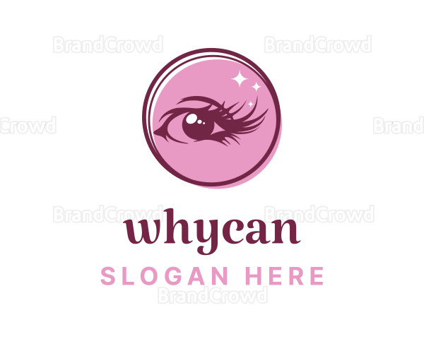 Pink Feminine Eyelashes Logo