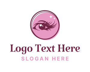 Eye - Pink Feminine Eyelashes logo design