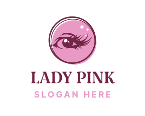 Pink Feminine Eyelashes logo design