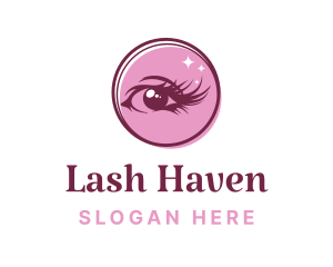 Pink Feminine Eyelashes logo design