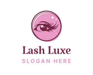 Pink Feminine Eyelashes logo design