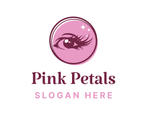 Pink Feminine Eyelashes logo design