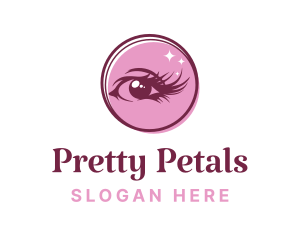 Pink Feminine Eyelashes logo design