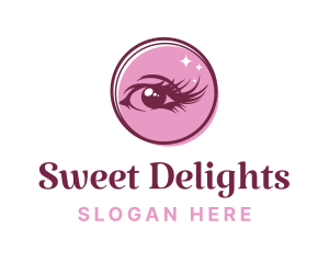 Pink Feminine Eyelashes logo design