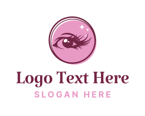 Pink Feminine Eyelashes Logo