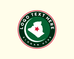 Jordan - Algeria Map Geography logo design