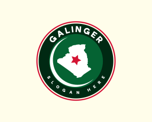 Nation - Algeria Map Geography logo design