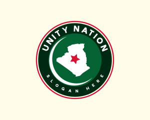 Nation - Algeria Map Geography logo design