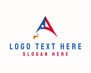 Nationalism - American Eagle Letter A logo design