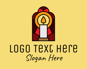 Church Candle Vigil Mosaic  logo design