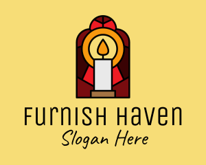 Church Candle Vigil Mosaic  logo design