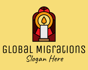 Church Candle Vigil Mosaic  logo design